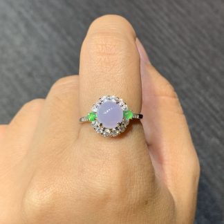 High-Icy Violet Cabochon Ring — S925 Silver
