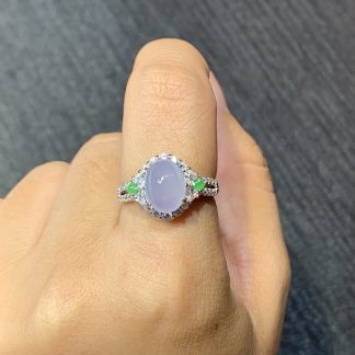 Icy Violet Cabochon Ring — S925 Silver