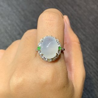 Icy Glowing Cabochon Ring — S925 Silver