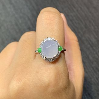 Icy Violet Cabochon Ring — S925 Silver