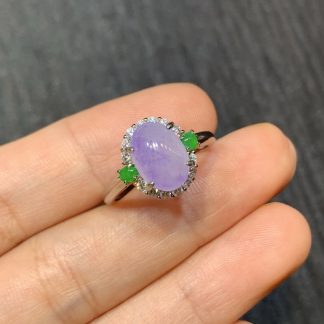 Icy Violet Cabochon Ring — S925 Silver