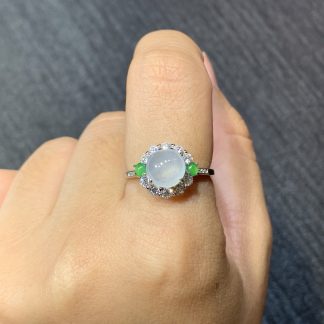 Icy Glowing Cabochon Ring — S925 Silver